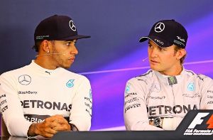 Kommunikationsprobleme: Lewis Hamilton (li.) und Nico Rosberg Foto: Getty