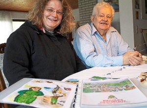 Vater und Tochter: Corinna und Peter Becker bringen einen Comic zur Nagolder Stadtgeschichte heraus. Foto: Martin Bernklau