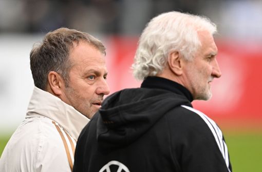 Sportdirektor Rudi Völler vertraut nicht mehr auf Hansi Flick als Bundestrainer. Foto: dpa/Arne Dedert