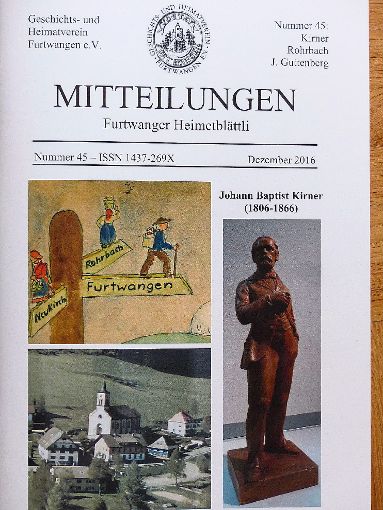 Die Titelseite der Mitteilungen (Furtwanger Heimetblättli). Umfangreiche Beiträge sind enthalten.  Foto: Kouba Foto: Schwarzwälder-Bote