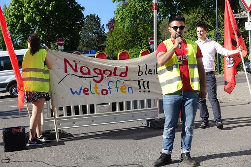 Jusos haben in Nagold gegen die Afd demonstriert. Foto: Thomas Fritsch
