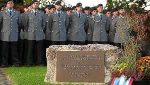Gedenktafel erinnert an gefallene Soldaten des Standorts Donaueschingen