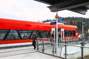 Nagolds Bahnanbindung – hier der neue Haltepunkt Stadtmitte – soll deutlich verbessert werden.  Foto: Fritsch