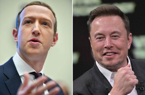Wollen sie sich wirklich prügeln? Mark Zuckerberg und Elon Musk haben sich über die  sozialen Medien zur Schlägerei verabredet. Foto: AFP/MANDEL NGAN
