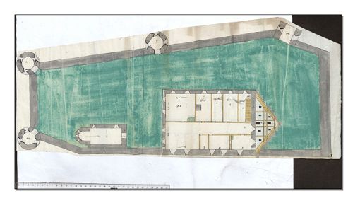 So sah der Wiederaufbauplan  für das Schloss Oberhohenberg 1515 aus.  Quelle: TLA, HS 1451 Foto: Schwarzwälder-Bote