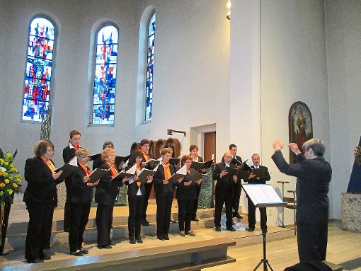 Der ungarischer Chor Cantate aus dem Städtchen Pannonhalma gastierte auf seiner kleinen Konzertreise in die Partnerstadt Engen auch mit einem kleinen, aber feinen Kirchenkonzert in der Dauchinger Kirche.   Foto: Preuß Foto: Schwarzwälder-Bote