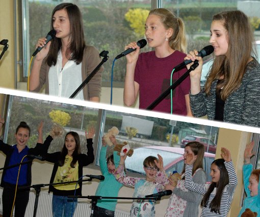 Jugendliche Sänger zaubern in Irslingen den Frühling in die Waidbachhalle. Fotos: psw Foto: Schwarzwälder-Bote