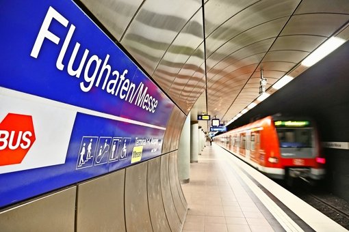 Die S-Bahnhaltestelle am Stuttgarter Flughafen. Foto: dpa