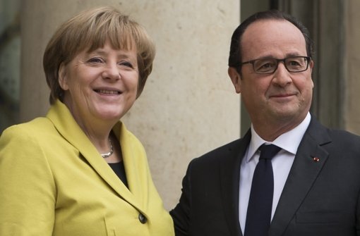 Bundeskanzlerin Angela Merkel (CDU) und Frankreichs Präsident François Hollande Foto: dpa