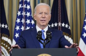 Joe Biden  bei seiner Rede nach den  Zwischenwahlen in den USA Foto: dpa/Susan Walsh