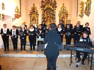 Der Chor Eingestimmt erfreute am Sonntagabend erneut in der Hondinger Kirche mit einem abwechslungsreichen Konzert.    Foto: Suttheimer Foto: Schwarzwälder-Bote