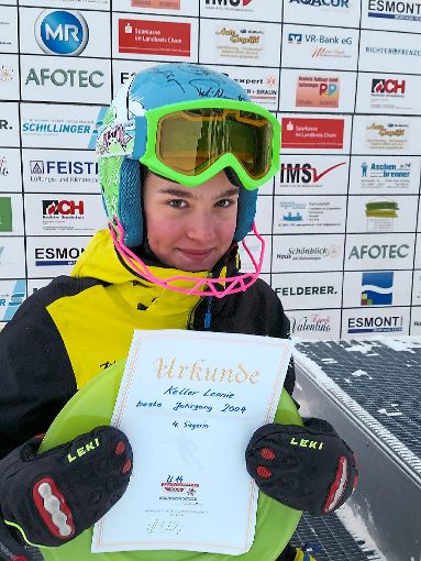 Beste Teilnehmerin des Jahrgangs 2004 war Leonie Keller (unser Bild)  bei den beiden deutschlandweiten Slalom-Schülerrennen am Hohen Arber.   Foto: Keller