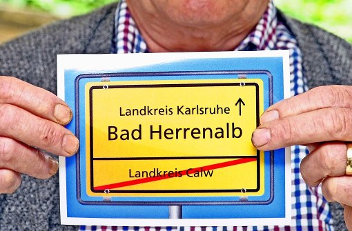 Kreis Calw oder Kreis Karlsruhe? Die Meinungen in Bad Herrenalb gehen auseinander. Quelle: Unbekannt