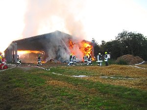Die Feuerwehren aus Sulz und Bergfelden bekämpfen den Brand. Foto: Feuerwehr