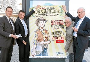 Sie machen Werbung für Pforzheim und das 3. Goldstadtfieber: Ulrich Haag (Sparkasse), Oliver Reitz (WSP), Rüdiger Fricke (WSP) und Horst Lenk (Einzelhandel, von links). Foto: Schwarzwälder-Bote