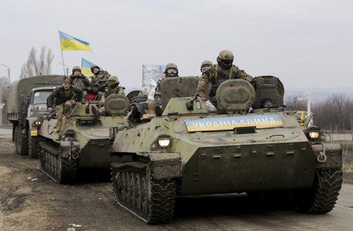 Ukrainische Militärfahrzeuge nahe Donezk. (Archivfoto) Foto: EPA
