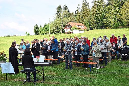 Der traditionelle Gottesdienst im Grünen wurde dieses Jahr auf dem Schafhof in Lauterbach veranstaltet. Foto: Borho Foto: Schwarzwälder-Bote