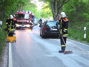 Glimpflich endete am Samstagabend ein Verkehrsunfall auf der Kreisstraße zwischen Ostelsheim und Gechingen.  Foto: Stocker
