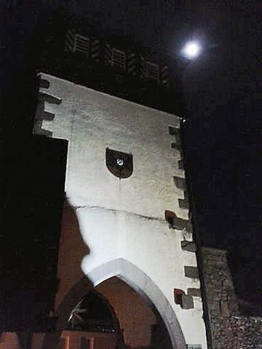 Das Licht des vollen Mondes gab dem  Stadtturm ein besonderes Flair. Foto: Schwarzwälder-Bote