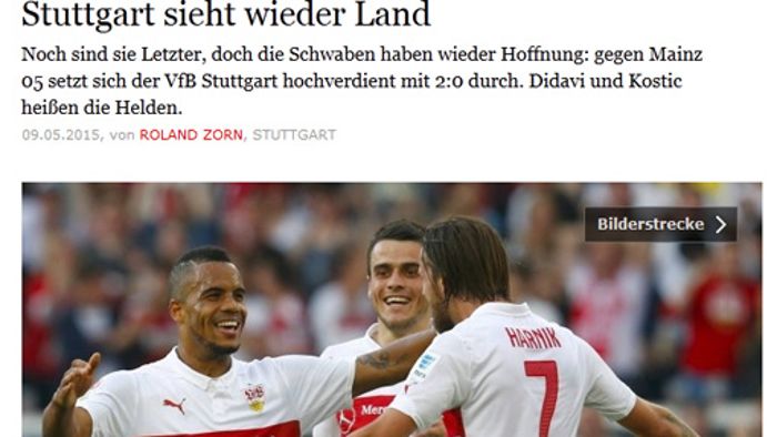 Die Pressestimmen zum VfB-Sieg gegen Mainz