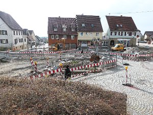 Eine große Baustelle: das Gebiet rund um den Marktplatz in Oberjettingen. Foto: Cools