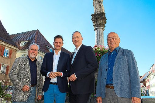 Austausch mit dem Abgeordneten: Joachim Seidel (von links), Bundestagsabgeordneter Marcel Kling, Bürgermeister Michael Kollmeier und Adolf Baumann.  Foto: Simon Foto: Schwarzwälder-Bote