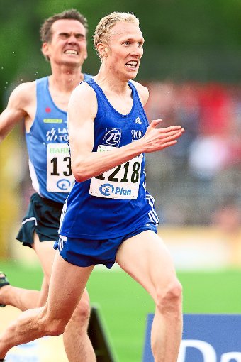 Richard Ringer,  amtierende Deutscher Meister über 10000 Meter auf der Bahn, gewann im Jahr 2012 den Citylauf in Ebingen. Fotos: Eibner Foto: Schwarzwälder-Bote