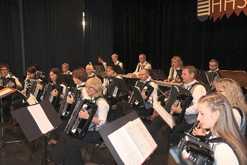 Das Konzertorchester des Handharmonika-Spielring Löffingen ist das musikalische Herzstück. Präsentiert wurde beim Jahreskonzert  von den Musikern ansprechende muskalische  Literatur.  Fotos: Bächle Foto: Schwarzwälder-Bote