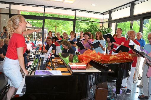 Der Schömberger Chor The Voices begeisterte im Bad Liebenzeller Parksaal mit exzellenter Musik.  Foto: Bausch Foto: Schwarzwälder-Bote