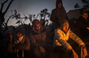 Flüchtlinge aus Nordafrika auf Lesbos. Foto: dpa
