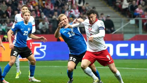 Robert Lewandowski (r) hat mit Polen das Playoff-Finale erreicht. Foto: Czarek Sokolowski/AP