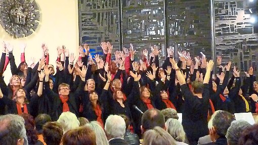 Die Hände zum Himmel: Die Sänger zelebrierten ihr Gospelkonzert. Foto: Kosowska-Németh Foto: Schwarzwälder-Bote