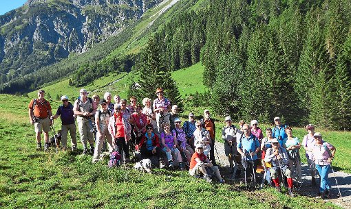 Die Albvereinsmitglieder genießen das schöne Wetter auf ihrer Tour durch die  Alpen. Foto: Verein Foto: Schwarzwälder-Bote