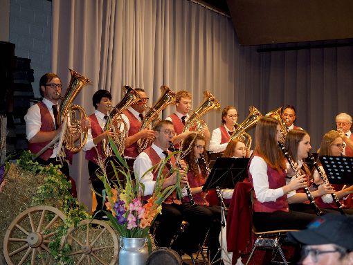 Die Bösinger Musiker eröffnen den Abend in der Halle.  Fotos: Hölsch Foto: Schwarzwälder-Bote
