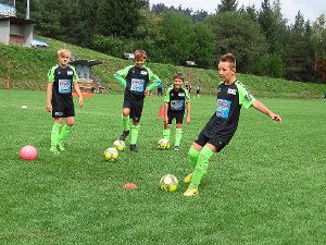 Dribbeln, Sprint, Torschuss: 40 Mädchen und Jungen erlernen Fußball-Tricks. Foto: Stehle Foto: Schwarzwälder-Bote