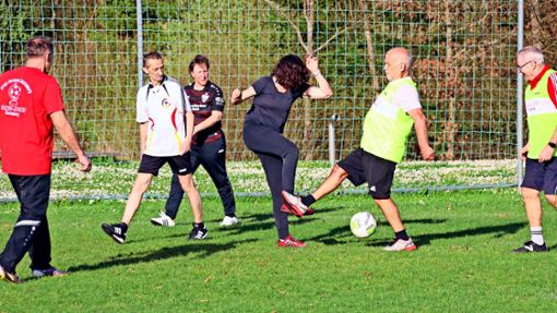 Zweimal fand schon ein Walking-Football-Training in Berneck statt. Foto: Blaich
