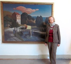 Christine Dietz vor einem Kälberer-Bild: Sie ist die jüngste Tochter des Künstlers.  Foto: Vollmer Foto: Schwarzwälder-Bote