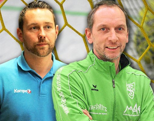 Der Eine kommt, der Andere geht: Dominik Koch (links) wird neuer Trainer beim Handball-Bezirksligisten TV Streichen und tritt damit die Nachfolge von Axel Strienz (rechts) an. Foto: Kara