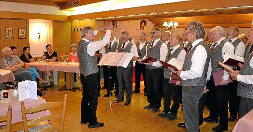 Der Männerchor des MGV Bräunlingen unter Vizedirigent Dieter Schnitzer unterhielt englische Feriengäste.  Foto: Kropfreiter Foto: Schwarzwälder-Bote