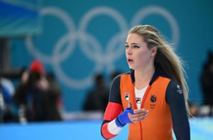 Jutta Leerdam holte bei Olympia 2022 die Silbermedaille. Foto: AFP/SEBASTIEN BOZON
