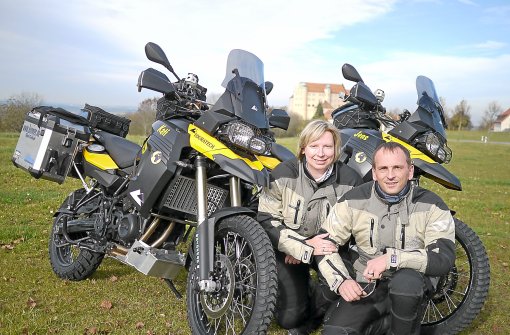 Ihre Weltreise-Maschinen haben sie schon ein wenig eingefahren: Kati und Jens Witte, die in Betra lebten und jetzt von  Australien aus  ihren Traum einer Motorrad-Weltreise verwirklichen.   Foto: privat