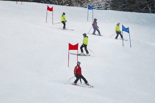 Vor dem Start der alpinen Stadtmeisterschaft  konnten sich die Teilnehmer erst einmal in Ruhe die Streckenführung  am Uracher Sägenhoflift ansehen.  Fotos: Heimpel Foto: Schwarzwälder-Bote