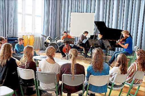 So klingt Klassik! Junge Berufsmusiker musizieren  diese Woche in einem Projekt mit und für Hechinger Gymnasiasten.  Fotos: Stopper Foto: Schwarzwälder-Bote