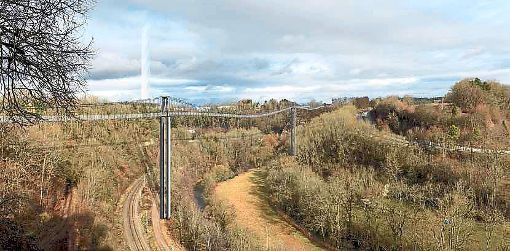 So soll die geplante Hängebrücke übers Neckartal in Rottweil aussehen. Foto: Stadt Rottweil