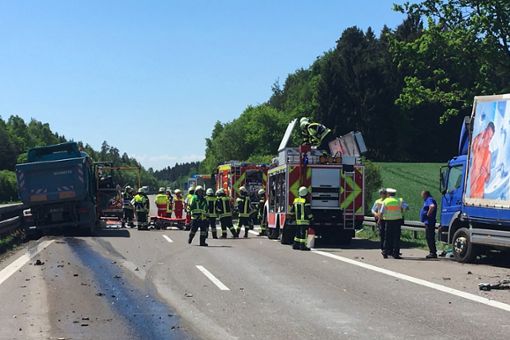 Die Feuerwehr Horb am Neckar war mit insgesamt fünf Fahrzeugen sowie 20 Einsatzkräften vor Ort. Foto: Feuerwehr Horb am Neckar