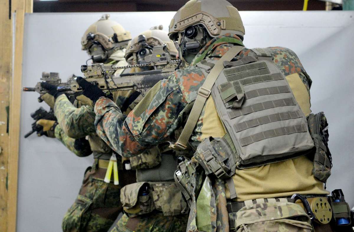 Soldaten der Bundeswehr-Elitetruppe KSK in Calw. Foto: dpa/Franziska Kraufmann