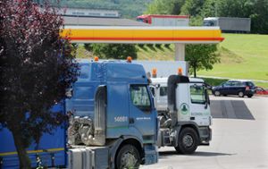 An der Shell-Tankstelle in Empfingen drängen sich oft die Lkws auf den wenigen Parkplätze.  Foto: Archiv/Hopp