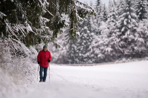 Wanderer sollten im Winter die ausgewiesenen Wege nicht verlassen. (Symbolfoto) Foto: dpa/Marijan Murat