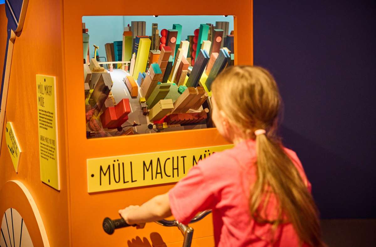 Im Jungen Schloss Stuttgart erfahren Kinder in der Ausstellung „Müllmonster-Alarm“ viel Wissenswertes zum Thema Müll. Foto: M. Schwarz, Sevencity OHG /M. Schwarz, Sevencity OHG