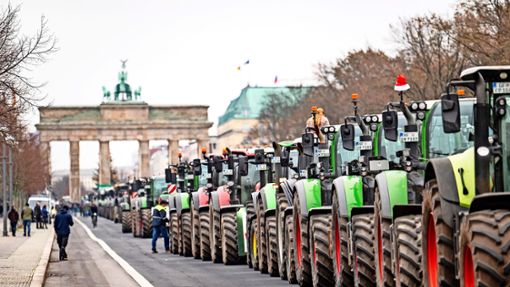 Zahlreiche Landwirte machten ihrem Ärger über die Pläne der Bundesregierung bereits vor Weihnachten in Berlin Luft. Foto: Fabian Sommer/dpa/Fabian Sommer